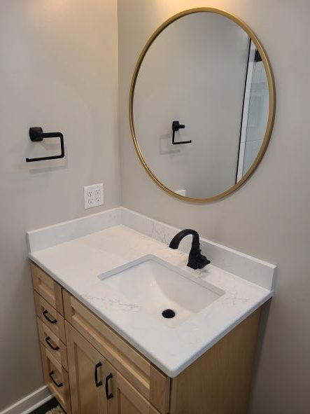 bathroom sink vanity cabinets gold mirror